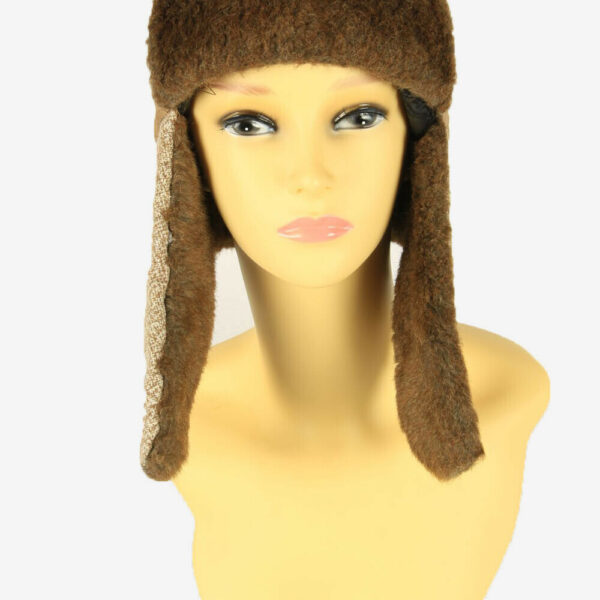 Ushanka Russian Style Fur Hat Earflaps Winter Brown Size 58 cm