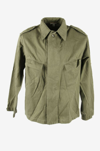 Vintage Army Shirt Flag Long Sleeve Button Up 90s Khaki Size M