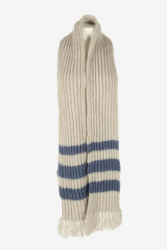 Vintage Handmade Winter Scarf Knitted Neck Warmer Soft 70s Retro Grey