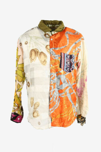 Vintage Remake Silk Shirts Floral Print Long Sleeve 90s Multi Size M