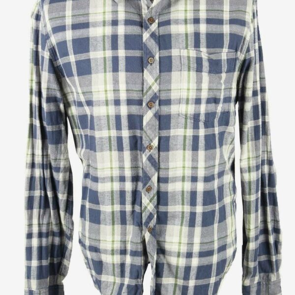 21 Men Flannel Shirt Check Vintage Long Sleeve 90s Retro Cotton Size XL