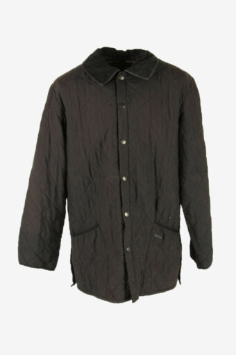 Barbour Vintage Quilted Jacket Lined Pockets Pockets Black Size L