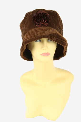 Floral Bucket Hat Vintage Old Style Retro 90s Brown Size 56 cm