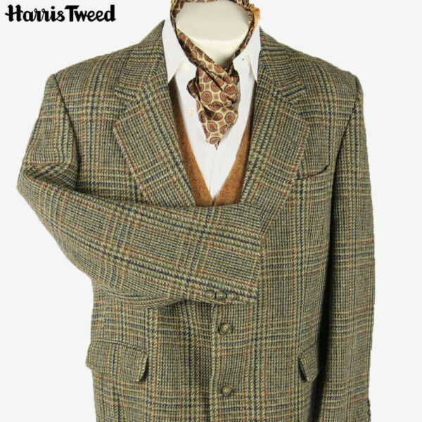 Harris Tweed Vintage Blazer Jacket Windowpane Country Weave Multi Size XL