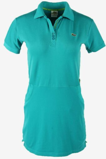 Lacoste Shirt Dress Vintage Collared Neck Logo Retro 90s Teal Size XL