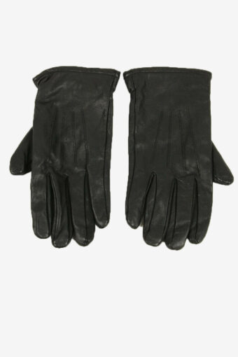 Leather Gloves Vintage Lined Soft Smart Winter Retro 90s Black Size XL