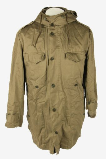 Military Army Parka Vintage Jacket Adjustable Fleece Lined Khaki Size XXL