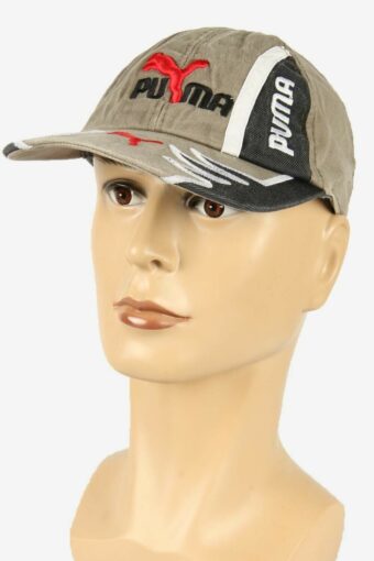 Puma Snapback Hat Cap Vintage Adjustable Unisex 90s Khaki One Size