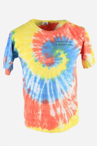 Rainbow Tie Dye T-Shirt Retro 90s Music Festival Hipster Men Multi Size M