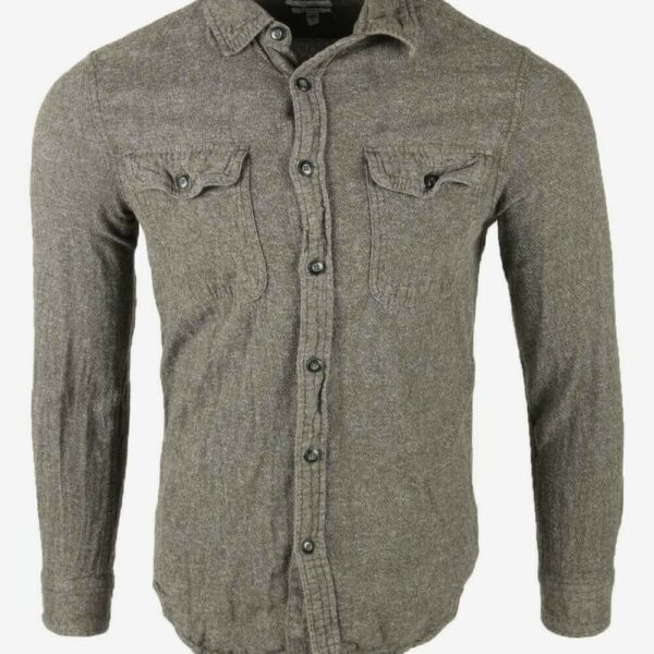 Sonoma Flannel Shirt Plain Vintage Long Sleeve 90s Retro Grey Size S