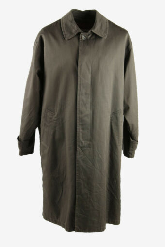Trench Coat Vintage London Fog Long Button Rain Coat 90s Grey Size L