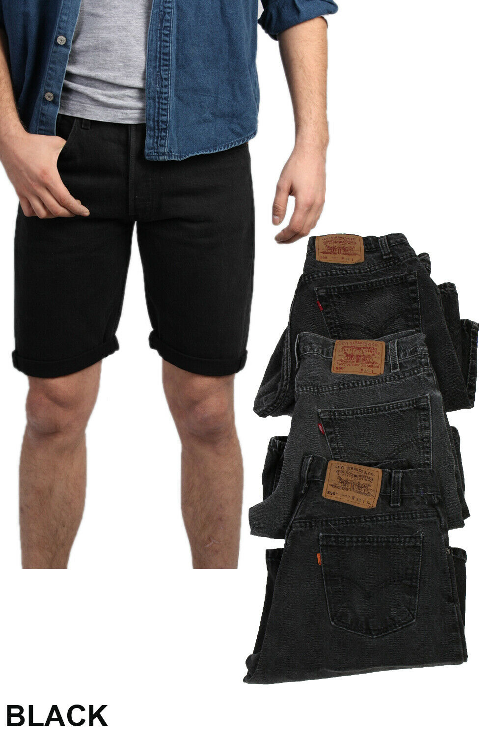 Levi Strauss Denim Shorts Mens Cut Off 
