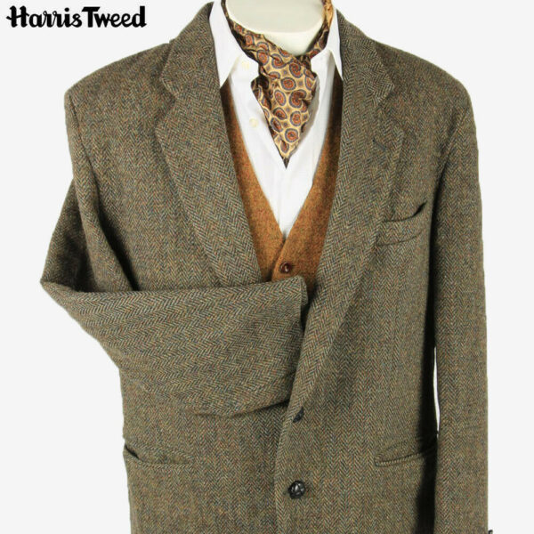 Vintage Harris Tweed Blazer Jacket Herringbone Country Multi Size XL
