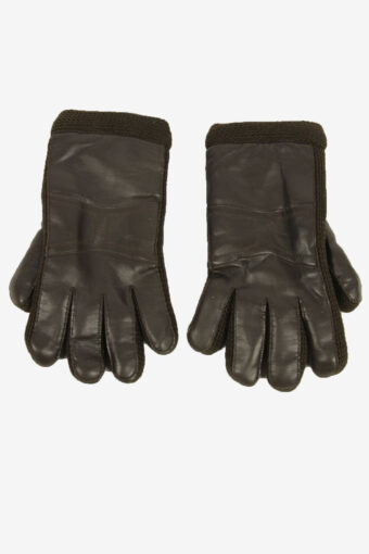 Vintage Leather Gloves Lined Soft Smart Winter Retro 90s Brown Size XL