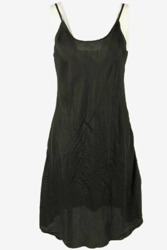 Vintage Spaghetti Strap Slip Dress Satin Look Nightdress 90s Black 44