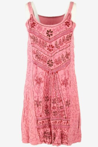 Vintage Summer Midi Spaghetti Strap Dress Floral 90s Pink Size UK 8