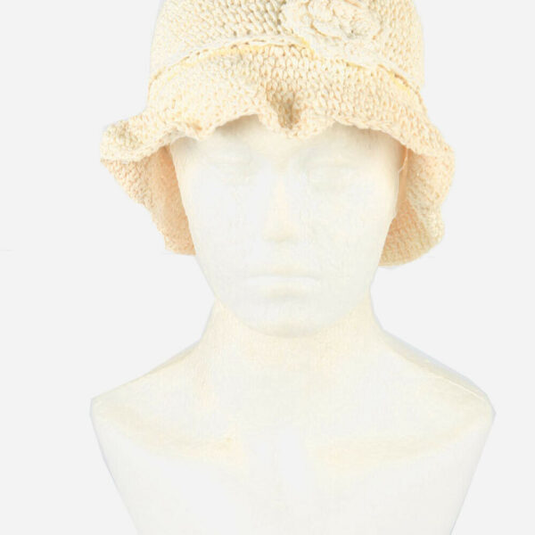 Women Foldable Sun Straw Hat Breathable Travel Retro White Size 56 cm