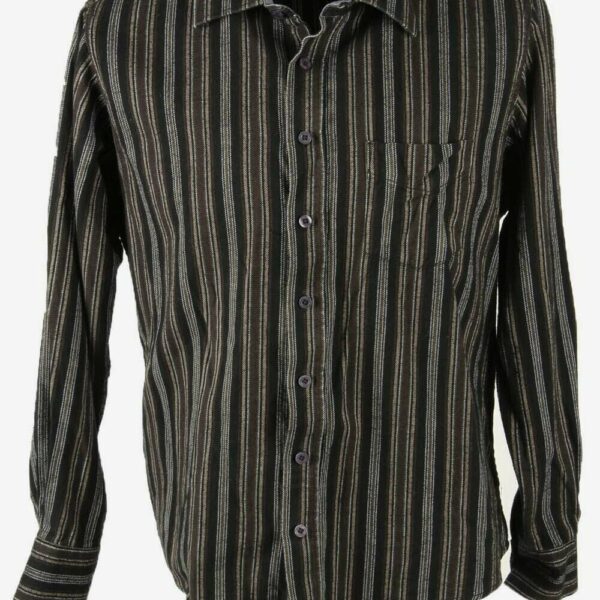 Bexleys Flannel Shirt Striped Vintage Long Sleeve 90s Black Size 41/42