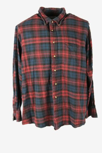 Flannel Shirt Vintage Check Long Sleeve Button 90s Cotton Multi Size XXL