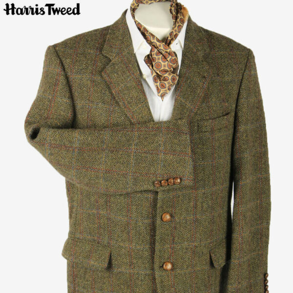 Harris Tweed Vintage Blazer Jacket Windowpane Country Multi Size XL