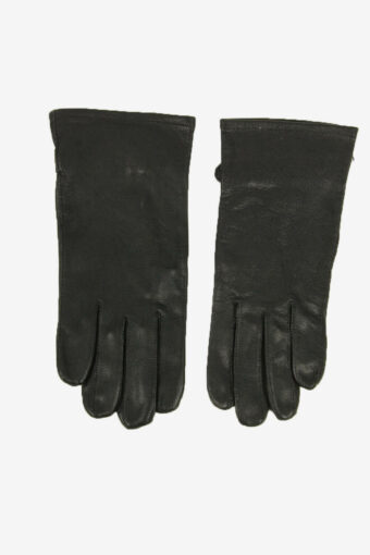 Leather Gloves Vintage Lined Soft Winter Elegance Retro 80s Black Size XL