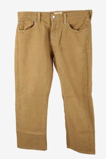 Levis 501 Vintage Jeans Straight Button Fly Mens 90s Beige W36 L29