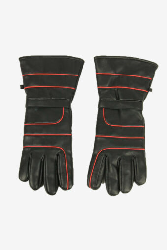 Motorbike Vintage Leather Gloves  Fur Lined Soft Winter 90s Black Size L