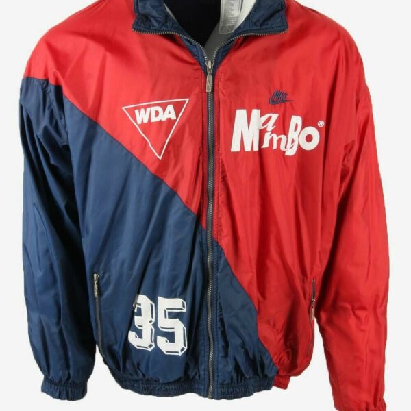 Nike Bonner SC Track Top Jacket Full Zip Pockets Navy & Red Size 44/46