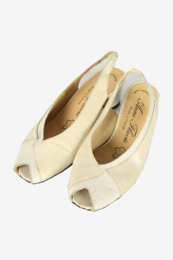 Vintage Anna Flanie Slingback Shoes Leather Retro White Size –  UK 2