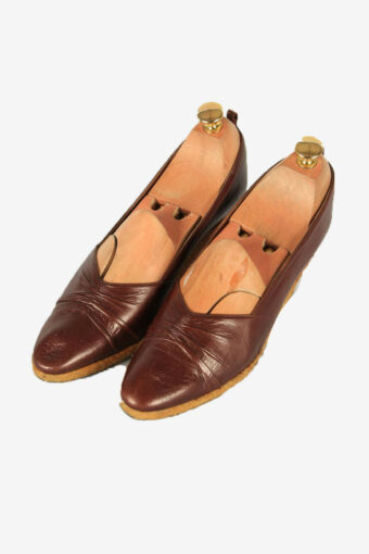 Vintage Carel Paris Espadrille Shoes Leather Design Brown Size UK5.5