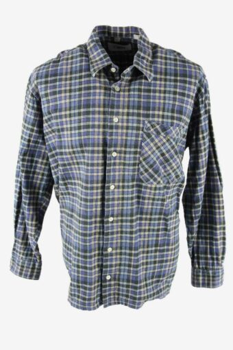 Vintage Flannel Shirt Check Long Sleeve 90s Cotton Multicoloured Size L
