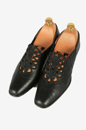 Vintage GAT Flat Shoes Leather Design Retro Black Size –  UK 4