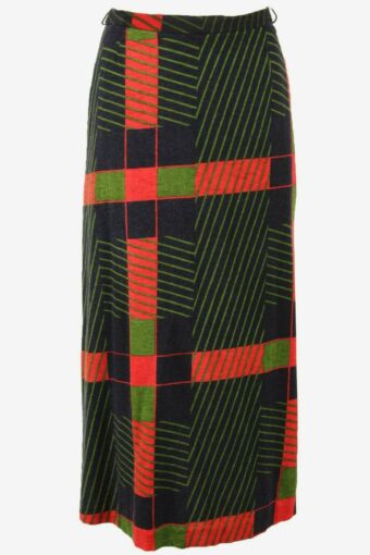 Vintage Long Skirt Patterned Lined Retro 90s Multicoloured Size UK 14