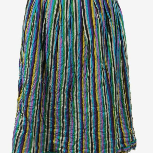 Vintage Long Skirt Striped Lined Retro 90s Multicoloured Size UK 12