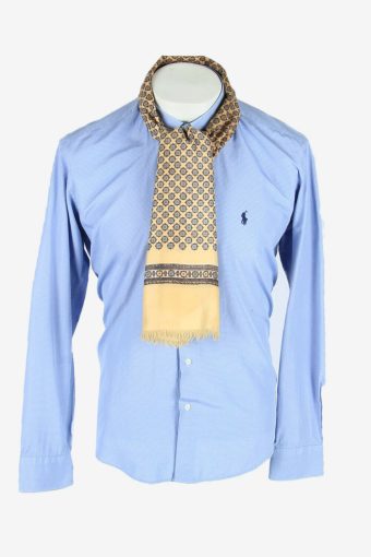 Vintage Men Scarf Polka Dot Necktie Cravat Patterned Retro 70s Beige