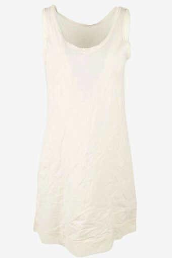 Vintage Sleeveless Slip Dress Lace Nightdress Retro 90s Beige Size S/M