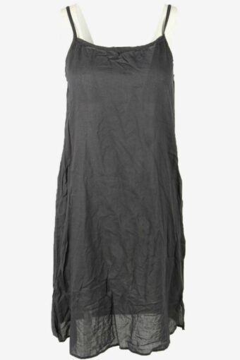 Vintage Spaghetti Strap Slip Dress Cotton Nightdress Retro 90s Black L