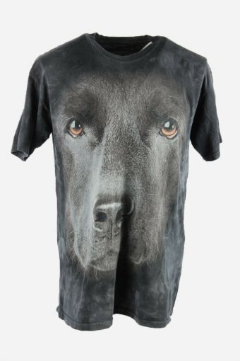 3D Animal Print Tie Dye T-Shirt Retro Festival Hipster Men Black Size L