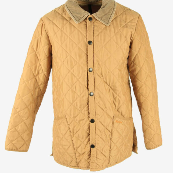 Barbour Vintage Men Quilted Jacket Breathable Pockets 90s Beige Size S