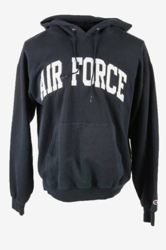 Champion Hoodie Vintage Air Force Pullover Retro 90s Navy Size L