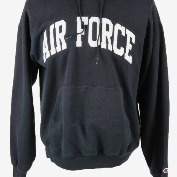 Champion Hoodie Vintage Air Force Pullover Retro 90s Navy Size L
