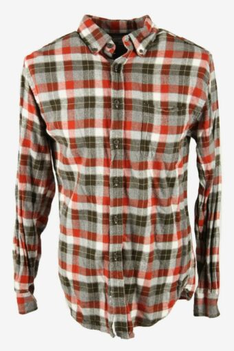 Craft & Barrow Flannel Shirt Check Vintage Long Sleeve 90s Retro Size M