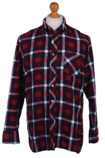 Flannel Men Shirt Lumberjack Cosy Check Pattern 90s Multi Size M