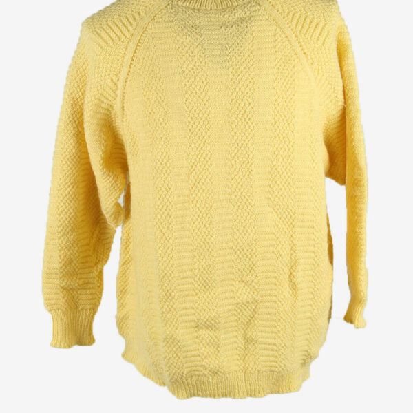Jumper Cable Knit Vintage Crew Neck Warm Country 80s Yellow Size XXL