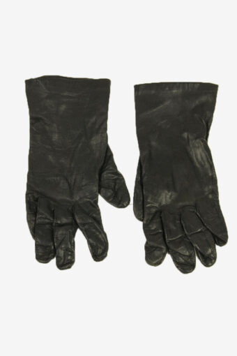 Leather Gloves Vintage Lined Warm Winter Casual Retro Black Size S