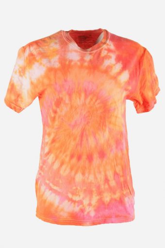 Rainbow Tie Dye T-Shirt Retro Music Festival Hipster Women Multi Size M