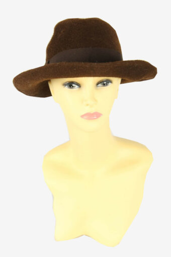 Trilby Hat Vintage Classic Country Style Retro 90s Brown Size 57 cm