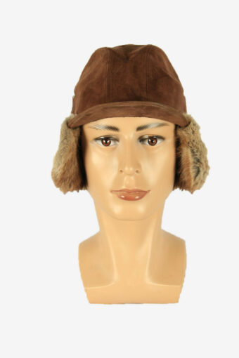 Ushanka Cap Russian Style Fur Hat Earflaps Winter Warm Brown Size 58 cm