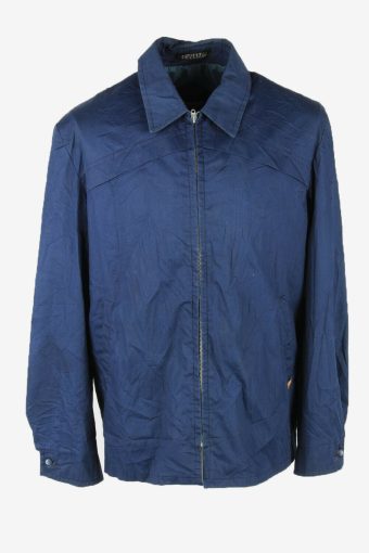 Vintage Casual Jacket Lined Pockets 90s Retro  Blue Size L
