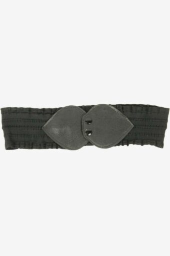 Vintage Elasticated Wide Belt Faux Leather Corset Waistband 80s Black